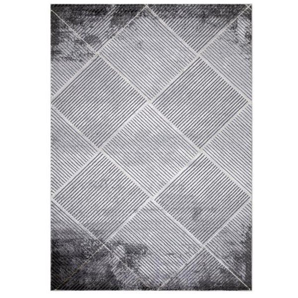 Pisos 5 x 7 ft. Matrix Geometric Area Rug, Gray PI1706561